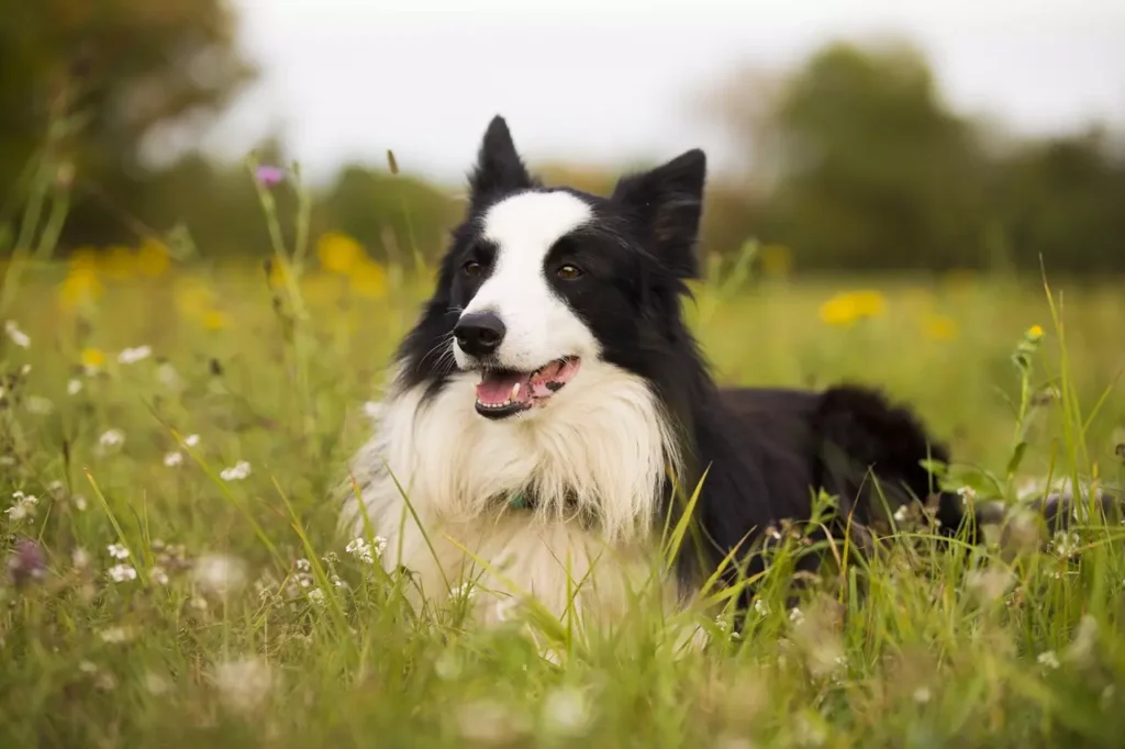 boder collie cachorro preto e branco